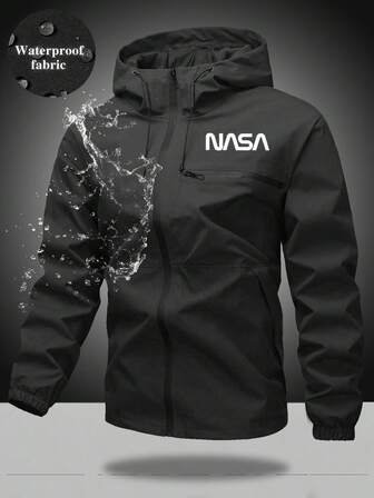 Giacca casual a maniche lunghe da uomo con stampa, design minimalista, adatta per autunno/inverno