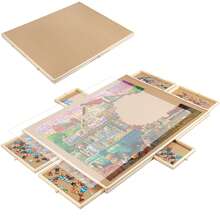 35'' * 27'' Puzzle Table With 6 Drawers And Cover, For Puzzle Storage And Sorting, Can Hold 1500 Pieces, Child Gift