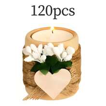 1/50/100个定制文字婚礼烛台，个性化树脂仿真树桩烛台，伴娘蜡烛礼盒套装，桌面派对节日婚礼装饰烛台，适用于婚礼、派对、情人节、周年纪念日餐桌装饰，永恒的爱 - 彩色 - 查看 9