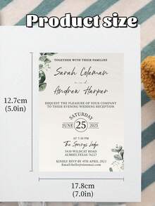 Customized Eucalyptus Floral Wedding Paper Invitation, Minimalist Greenery Design, Personalized With Names And Details, Elegant Wedding Keepsake - Multicolor - View 16