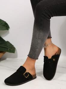 Boken Women's Spring 2024 New Thick Soled Slide Sandals, Slip-On Casual Loafers - Black - View 6