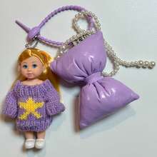 1个冬季公主娃娃钥匙扣包挂饰手提包配饰DIY装饰圣诞礼物适合女孩手机配件个性化礼物趣味礼物圣诞袜填充物手机挂饰 - 彩色 - 查看 17