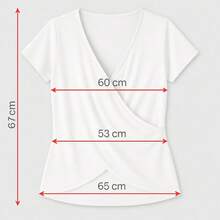 Plain Wrap Top In Viscolycra Comfortable Loose Oversized Short Sleeve Women's Fashion - Màu Hồng baby - Xem 3
