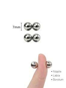 2-4pcs Fake Nipple Bar Faux Nipple Rings Silve Balls Clamps Non Piercing Fake Nipple Piercing - Multicolor - View 13