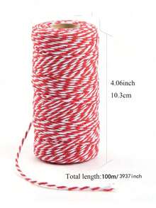 100m Pink & White Gift Wrapping String/Ribbon/Band/Rope For Gift Packaging