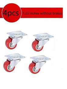 4个重型旋转脚轮,适用于DIY制造推车,耐用金属结构,非常适合办公柜、工作台、储物箱和推拉门、花架桌移动轮滚轮静音滑轮,一套4个1/1.25/2英寸PVC家具脚轮,耐磨、静音、通用重型手推轮,360度旋转脚轮 - 彩色 - 查看 27