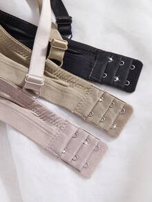 3件装V领软杯无钢圈纯色文胸，女士