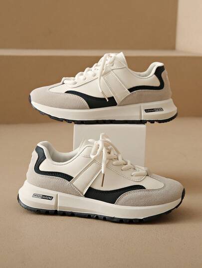 女士休闲运动鞋，系带，软底，日常户外舒适跑步鞋，春秋季