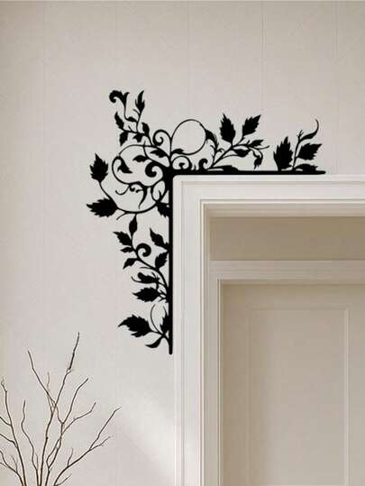 Hello Young Vintage Black Metal Leaf Door Hanging Decor - Exquisite Iron Art Plant Decoration Suitable For Indoor Entrance Decoration. It Is An Ideal Christmas Home Decor Gift, Very Suitable For Room Decoration.