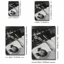 1pc Framed/Unframed Black White Luxury Car Heels Fashion Canvas Poster Vintage Wall Art Print Minimalist Aesthetic Decor Retro Painting For Apartment,Living Room,Bedroom,Modern Home Decoration - Multicolor - View 6