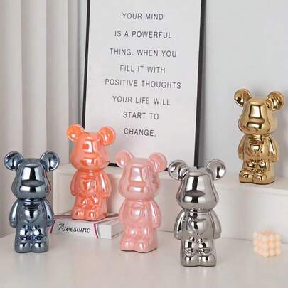Love Bear Decoration Ceramic Crafts Wine Cabinet European Style The Little Cartoon Statue Kawaii Cartoon Figure Office Book Shel