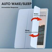 3-Fold Tablet Protective Case Suitable For Honor Pad X8A/X9A 11.5", MatePad 11.5" S/MatePad SE 11 2024, Also Fits MatePad/Honor Pad/Mi Pad/GalaxyTab/Tab, And Redmi Pad SE 11" 2023, Auto Wake/Sleep Function, Solid Color TPU Material