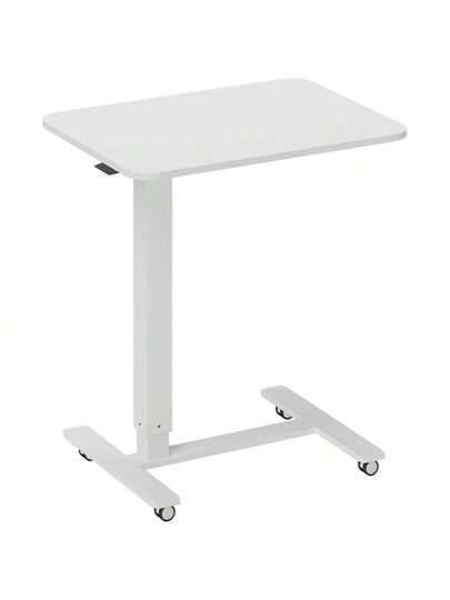 HOMCOM Height Adjustable Shaped Desk, Space Saving Laptop Side Tafel Wheels Office Living Room, White, Load Capacity Up To 70 Kg, 65 48 110 Aosom On The Site