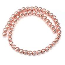 1颗电镀玫瑰金赤铁矿圆珠，尺寸2/3/4/6/8/10毫米，时尚百搭，个性金属朋克风，适合手工制作手链、项链、首饰、吊坠、钥匙扣，批发珠子 - 電鍍玫瑰金色 - 查看 10