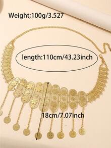 1 pieza Cinturón de bata de mujer chapado en oro, con patrón floral tallado, estilo retro de lujo, cadena de cintura para novia y boda, adecuado para fiestas, eventos festivos y bodas