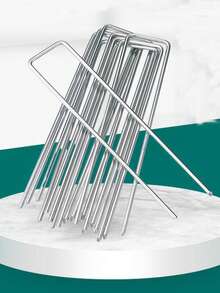 40个简易U型花园地钉，适用于温室、草坪、遮阳网、防虫网等固定。 - 鋼色 - 查看 2