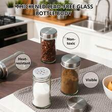 CHIQUERID 20 Jar Revolving Spice Rack,Kitchen Spice Organization For Cabinet Or Countertop,Seasoning Spice Organizer With Polished Stainless Steel&Black Caps - Bạc - Xem 4