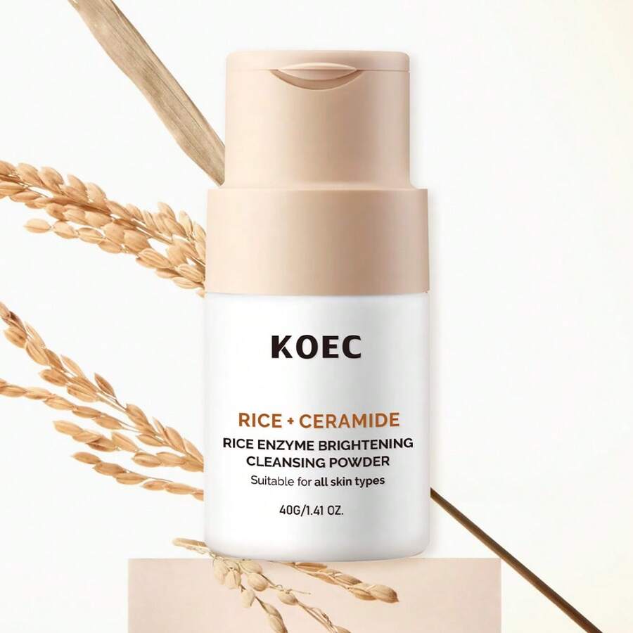 KOEC Rice Enzyme Brightening Cleansing Powder, Gentle Face Wash For Brightening, Radiant Skin, Facial Cleanser For Dry Skin - Apricot - View 1