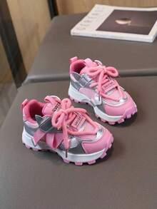 1 Pair Girls' Fashion Sports Casual Shoes, Breathable & Versatile - Pink - View 4