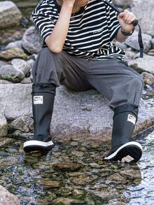 Elastic Cuff Unisex Rain Boots, High-Top Anti-Slip Fishing Waterproof Boots, Low-Top Waterproof Shoes For Men, Women, Students, Teenagers