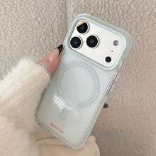 GUCADI 1 chiếc ốp lưng điện thoại từ tính viền xanh dương kẻ sọc + họa tiết trái tim ghép mảnh, tương thích với iPhone 17 Pro Max, 15, 16, 14, ốp mềm, phong cách Hàn Quốc, cá tính, nữ tính, sáng tạo, hình học, tối giản, phối màu tương phản, độc đáo, phong cách - Màu xanh nhạt - Xem 12