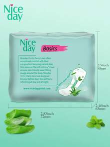 Niceday 80pcs Aloe Vera Sanitary Pads, 155mm Daily Use, Ultra-Thin Menstrual Pads, Women's Period Care Liners, Breathable & Cool, Suitable For Summer - Mint Green - View 9