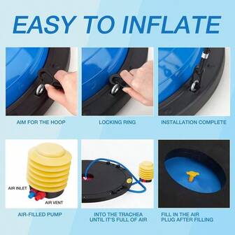 Half Balance Ball Trainer, Half Yoga Exercise Ball With Resistance Bands And Foot Pump, Balance Trainer For Stabili...