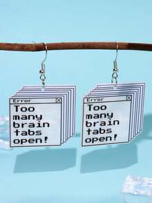 1对时尚趣味独特多层对话框亚克力休闲百搭派对饰品，女士款 - 彩色 - 查看 5