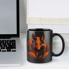 1 Elegant Face Mug With Black, Orange, And Gold Accents - 11 Oz Ceramic Coffee Tea Cup With Glossy Surface And Black Inner Wall -, Birthdays, Office - Enthusiast, Durable And Easy-To-Clean Design (Hand Wash Only) - Fashionable Design With Black Handle And Cup, New Year, Easter, Valentine's Day, Decorative And Functional Kitchenware - 1個 - 查看 7
