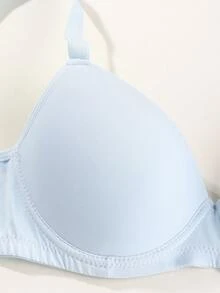 3件装女士简约纯色钢圈文胸 - 薄衬垫，高支撑力防止胸部下垂，成人内衣 - 彩色 - 查看 5