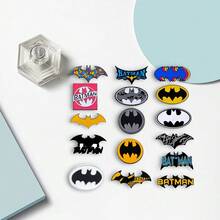 Warner Bros 16 Pcs Personalized Cartoon Brooch Set Classic Letter Bat Shaped Enamel Pin Backpack Clothing Jewelry Metal Badge Accessories A Gift For Friends - One Size - View 6