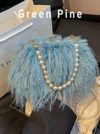 Bolso de hombro de mujer versátil color caqui con solapa y cadena, ideal para el uso diario y para el teléfono móvil