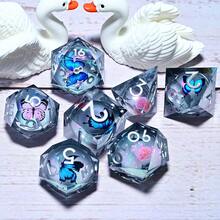 7件套树脂角色扮演游戏骰子套装 - 多面骰子，适用于桌面游戏、角色扮演游戏和节日礼物（圣诞节/感恩节/斋月/复活节） - 彩色 - 查看 16