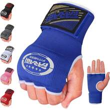 Guantes híbridos para levantamiento de pesas, gimnasio, fitness, entrenamiento, boxeo, artes marciales mixtas, muay thai, gimnasio, entrenamiento, guantes interiores de gel, guantes sin dedos, guantes y guantes de protección para la mano. - Azul / Patchwork - Ver 13