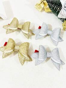 2pcs Women's Christmas Hat Gingerbread Man Bell Candy Tree Leaf Candy Cane Hair Clips Cute Party Streetwear - Multicolor - View 8