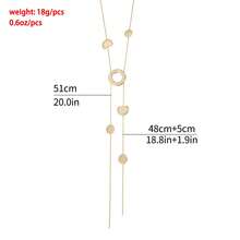 1pc Vintage Geometric Circle Pendant Adjustable Long Necklace For Women