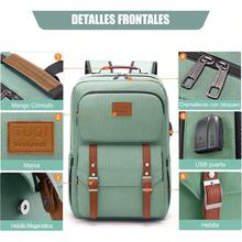 TUQI Mochila para Laptop portátilMochila de viaje mochila de tipo casual para hombres y mujeres impermeable y la tela durable con bolsillos multifuncionales para el viaje negocios etc. - VerdeClara - Ver 4