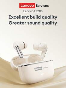 Lenovo LE208 Minimalist Business Bluetooth Earphones And Protective Case Set, Bluetooth 6.0 Instant Pairing, Low Latency, Hi-Fi Sound Quality, ENC Smart Noise Cancellation, Long Battery Life, Wireless Earbuds For Smartphones, Computers, Christmas, Camping, Vacation - White Headphones + Shark-shaped Protective Case - View 4