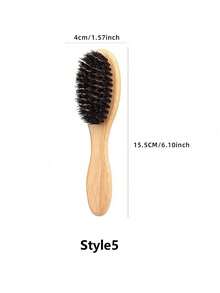 Unisex Boar Bristle Hair & Beard Brush - Fragrance-Free Professional Hairstyling Brush, Suitable For Thick/Thin Hair, Can Clean Ombre Hair And Trim, Create Smooth Hairstyles