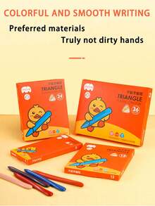 12/24/36 Colors Washable Plastic Crayons, Art Supplies For Coloring And Creative Works - No Dirty Hands Crayons - View 6