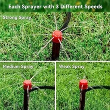 滴灌系统，自动灌溉系统，温室/花园/庭院/草坪浇水喷洒系统，带1/4英寸灌溉管的微滴灌套管 - 彩色 - 查看 4