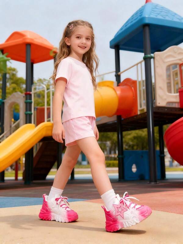 Neue Farbverlauf Stern Dekor Sneaker für Jungen & Mädchen, verschleißfeste rutschfeste Sportschuhe geeignet für Aufführungen, Schule, Tanz, Alltag, alle Jahreszeiten