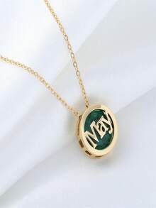 1件畅销双面镂空12个月项链，百搭诞生石项链，镶嵌锆石吊坠，锁骨链，女士礼物，优雅月度礼物 - 彩色 - 查看 8