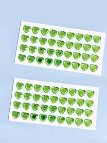 2 件粉色和白色心形水钻贴纸，卡通公主 3D 水晶宝石贴纸回到学校 - 彩色 - 查看 18