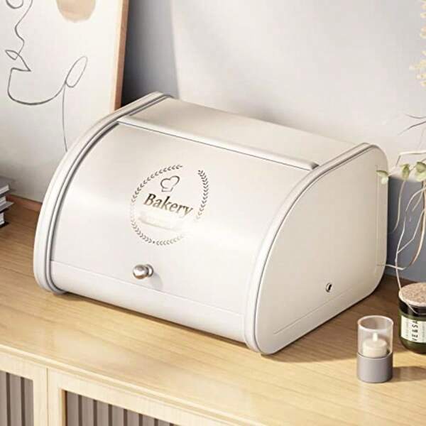 Bread Storage Bin Kitchen Countertop Bread Container Bin Bread Storage Box Metal Kitchen Food Storage For Kitchen Countertop Bread Bagels Cookies