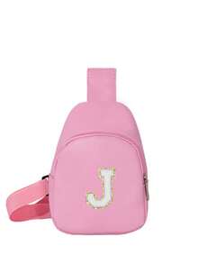 1pc Girls Letter Print Cute Sling Bag, Crossbody Shoulder Bag, Suitable For Daily Use, Outdoor, Travel, Hiking, Portable, Ideal Gift - Pink - View 63