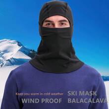 1/3件裝中性冬季保暖頭套，防風透氣全臉滑雪面罩，寒冷天氣適用於滑雪、騎單車、單板衝浪 - 彩色 - 查看 6