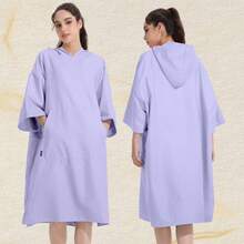 1 Piece Surf Poncho Changing Robe With Hood,Wearable Beach Towel Sand Free And Compact Easy To Carry,Quick Dry Suede Material Changing Towel With Pocket For Surfing Swimming Pool Outdoor Men And Women - Multicolor - View 17
