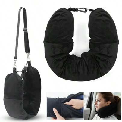 1 Set Of Soft And Comfortable Travel Neck Pillowcase, Adjustable Head Support And Is Suitable For Airplanes, Cars, And Home Recliners. It'S A Travel Rest Item, Travel Essential, Sleep Aid For Vacations, A Comfortable Sleeping Pillow For Holidays, A Travel Camping And Office Accessory, And ATravel Airplane Pillow – Perfect For Travel.