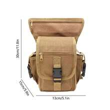1PCS Cycling Leg Bag Outdoor Thigh Pack, Tactical Molle Waist Pack With Multi-Layer Storage Compartments, Adjustable Straps For Mountain Biking Motorcycle Riding Hiking Travel Festival Essentials EDC Gear - 卡其色 - 查看 5